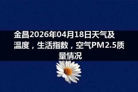 金昌2026年04月18日天气及温度，生活指数，空气PM2.5质量情况
